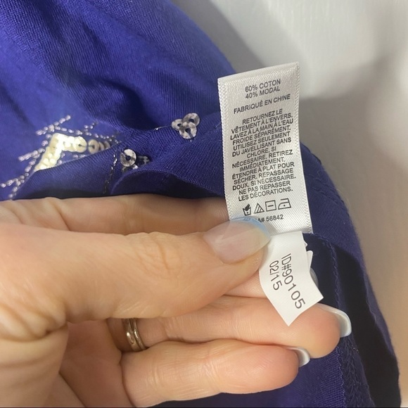 NWOT EXPRESS Tank Top Blue Grey Sequins Spaghetti Straps Sparkly Sleeveless - Picture 3 of 7